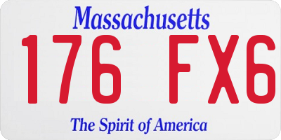 MA license plate 176FX6