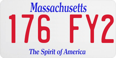 MA license plate 176FY2