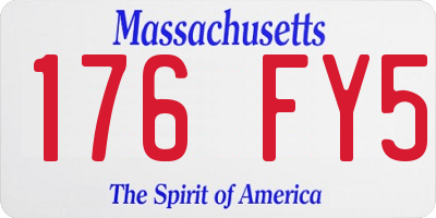 MA license plate 176FY5