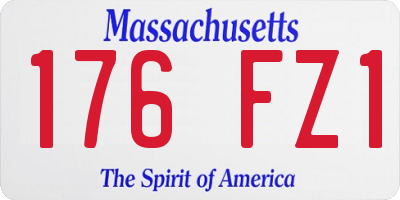 MA license plate 176FZ1