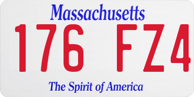 MA license plate 176FZ4