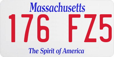 MA license plate 176FZ5