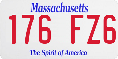 MA license plate 176FZ6