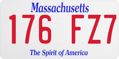 MA license plate 176FZ7