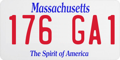 MA license plate 176GA1