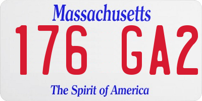 MA license plate 176GA2