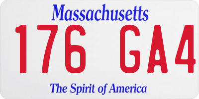 MA license plate 176GA4