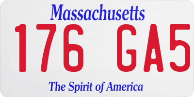 MA license plate 176GA5