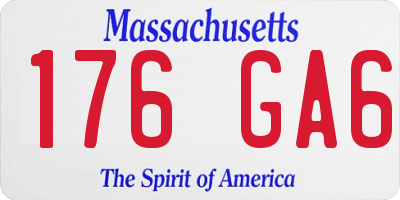 MA license plate 176GA6