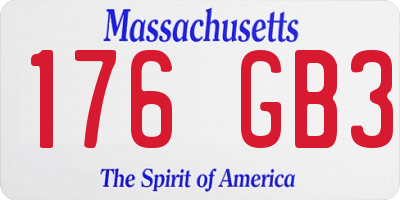MA license plate 176GB3