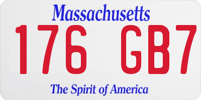 MA license plate 176GB7