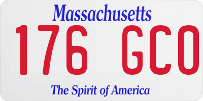 MA license plate 176GC0