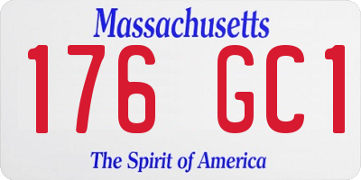 MA license plate 176GC1