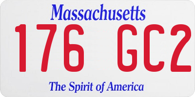 MA license plate 176GC2
