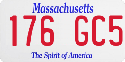 MA license plate 176GC5