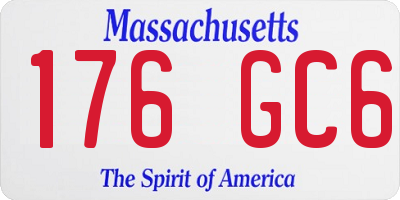 MA license plate 176GC6