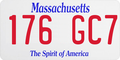 MA license plate 176GC7