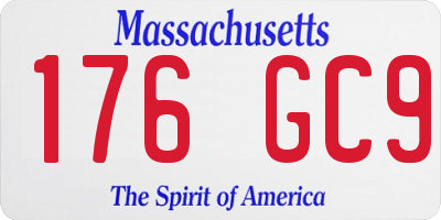 MA license plate 176GC9