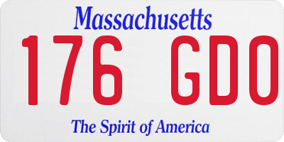MA license plate 176GD0