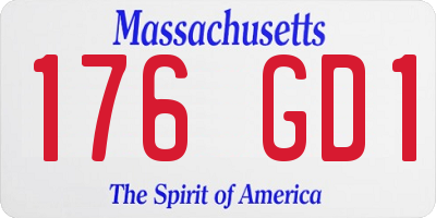 MA license plate 176GD1