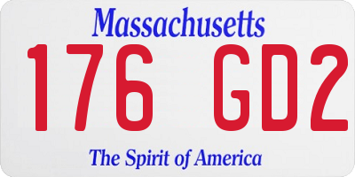 MA license plate 176GD2