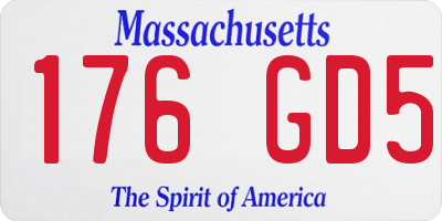 MA license plate 176GD5