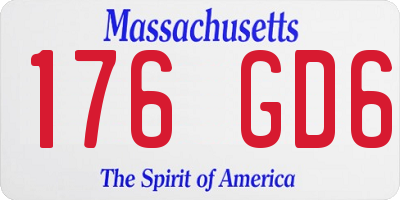 MA license plate 176GD6