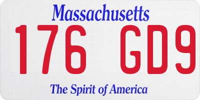 MA license plate 176GD9
