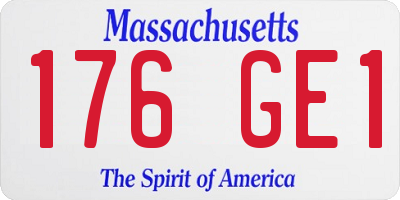 MA license plate 176GE1