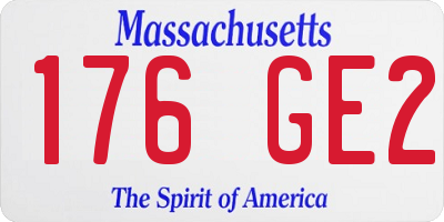 MA license plate 176GE2