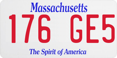 MA license plate 176GE5
