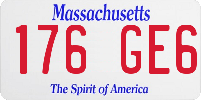 MA license plate 176GE6