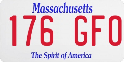 MA license plate 176GF0