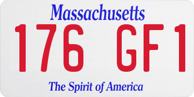 MA license plate 176GF1