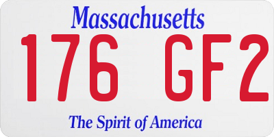 MA license plate 176GF2