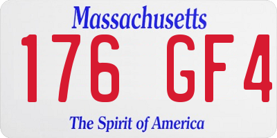 MA license plate 176GF4