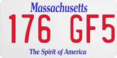 MA license plate 176GF5