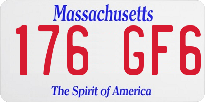 MA license plate 176GF6