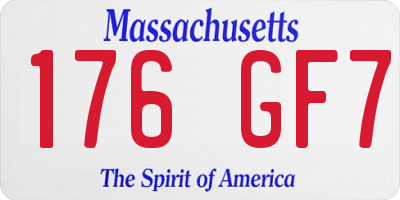 MA license plate 176GF7