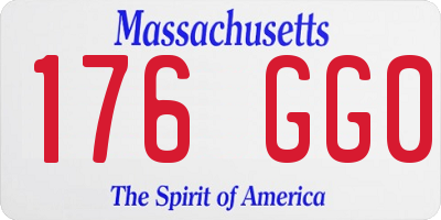 MA license plate 176GG0