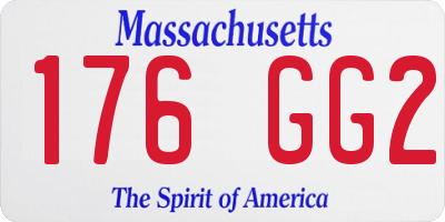 MA license plate 176GG2