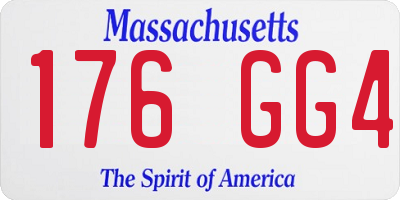MA license plate 176GG4