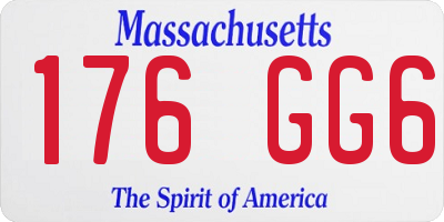 MA license plate 176GG6