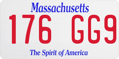 MA license plate 176GG9