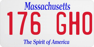 MA license plate 176GH0