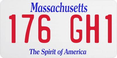 MA license plate 176GH1