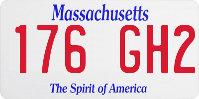 MA license plate 176GH2