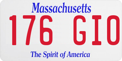 MA license plate 176GI0