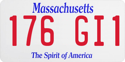 MA license plate 176GI1