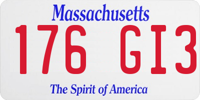 MA license plate 176GI3